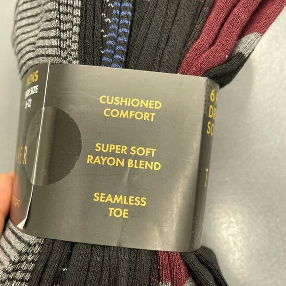 NEW Ted Baker 6 Pair Men's Size 6-12 Dress Socks Shoe Cushioned Rayon Blend - Picture 3 of 6